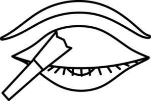 Linear Style Apply Eyeshadow Icon. vector