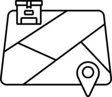 Parcel Tracking Location Icon In Thin Line Art. vector
