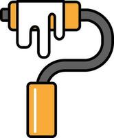 Paint Roller Flat Icon In Grey And Orange Color. vector