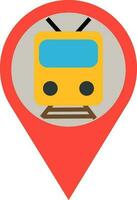 Train location pointer pin icon. vector