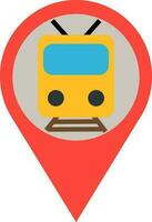 Train location pointer pin icon. vector