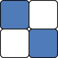 Four Boxes Icon In Blue And White Color. vector