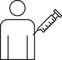 Human Shoulder Injection Icon In Line Art. vector