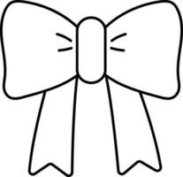 Isolated Bow Ribbon Icon In Black Outline Style. vector