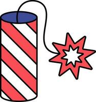 Firecracker Icon In Red And White Color. vector