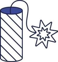 Firecracker Icon In Blue And White Color. vector