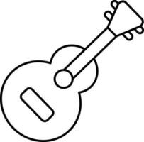 Isolated Guitar Icon In Line Art. vector