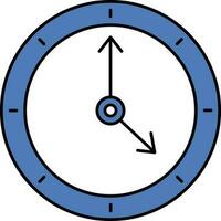 aislado reloj icono en azul y blanco color. vector