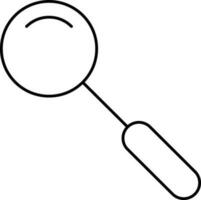 Magnifying Glass Icon In Black Line Art. vector