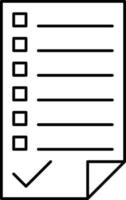 Approved List Icon In Black Line Art. vector