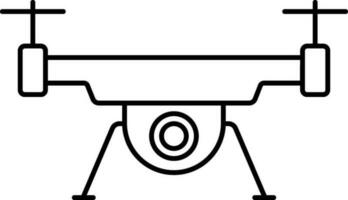 Drone Camera Icon In Black Outline. vector