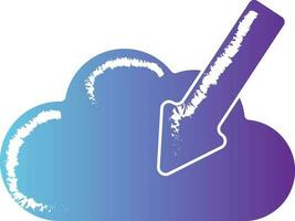 Cloud With Arrow Icon In Gradient Blue And Purple Color. vector