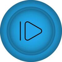 Forward Or Right Play Button Icon Or Symbol In Black And Blue Color. vector