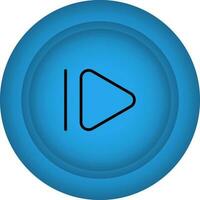 Forward Or Right Play Button Icon Or Symbol In Black And Blue Color. vector