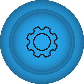 Setting Button Blue Icon Or Symbol. vector
