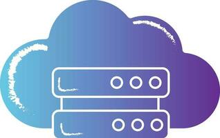 Cloud Server Icon In Gradient Blue And Purple Color. vector