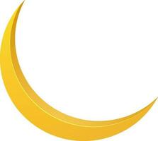 Crescent moon on white background. vector