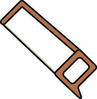 Hand Coping Saw Icon In Brown Color. vector