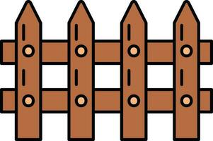 Fence Icon In Brown Color. vector