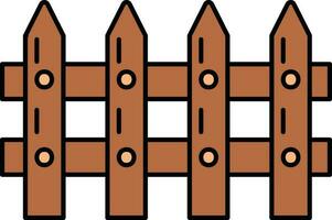 Fence Icon In Brown Color. vector