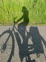 Discover the exhilarating world of biking through captivating shadows, where the interplay of light and motion creates a stunning visual spectacle photo