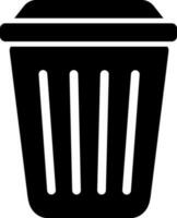 Flat style dustbin glyph icon. vector