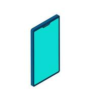 3D view of blue and green smartphone. vector