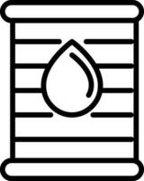 Oil barrel icon in thin line art. vector