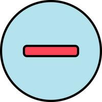 Minus or Remove Button icon in red and blue color. vector