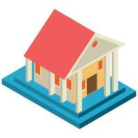 Isometric illustration of bank element. vector