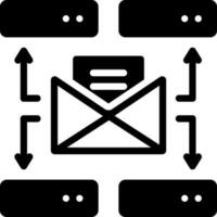 sólido icono para servidor de correo vector