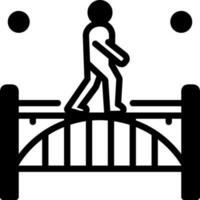 solid icon for footbridge vector