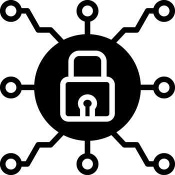 sólido icono para seguro conexión vector