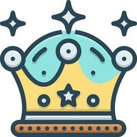 color icon for crown vector