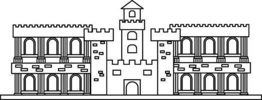 Alhambra icon in line art. vector