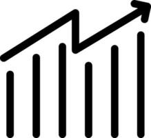 Growth bar graph icon in flat style. vector