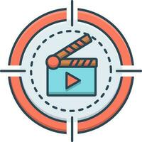 color icon for movie vector