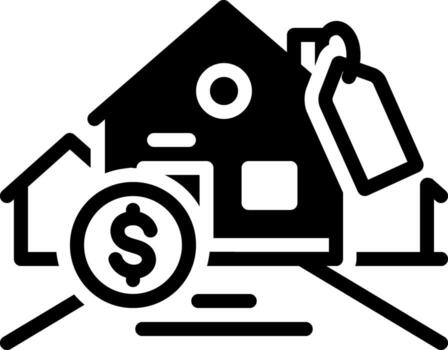 solid icon for affordability vector