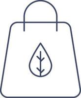 Eco Bag Icon In Blue Line Art. vector