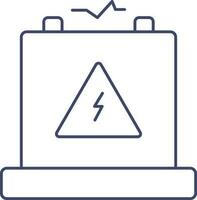 Battery Icon In Blue Line Art. vector