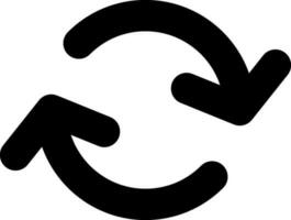 Reload sign or symbol in black color. vector