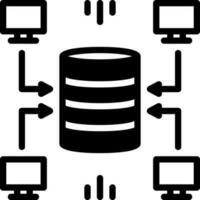 solid icon for data warehouse vector