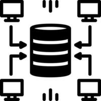 sólido icono para datos almacén vector