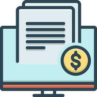 color icon for invoicing vector