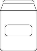 Jar in black  line art illustration. vector