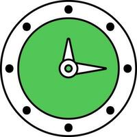 Clock Icon In Green And White Color. vector