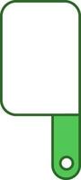Cleaver Icon In Green And White Color. vector