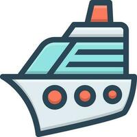 color icon for yacht vector