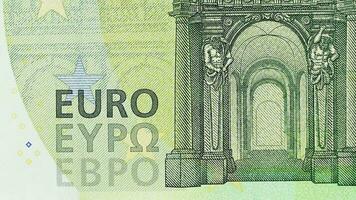 Close up of Euro banknotes detail video