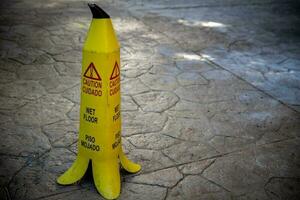 Wet Floor Banana Sign photo